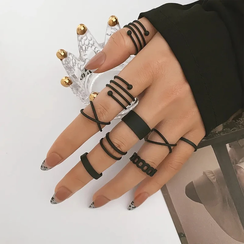 9 pcs midi ring set