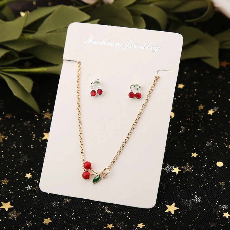 Cherry bracelet & earring set