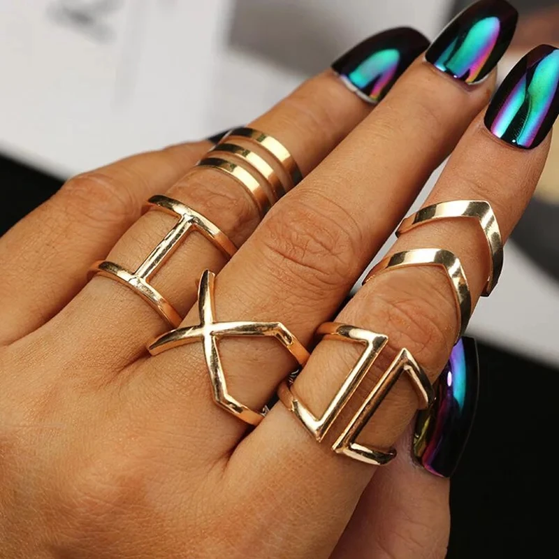 5 pcs midi ring set