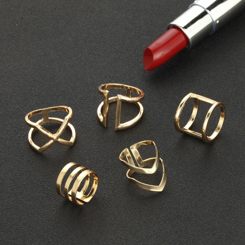 5 pcs midi ring set