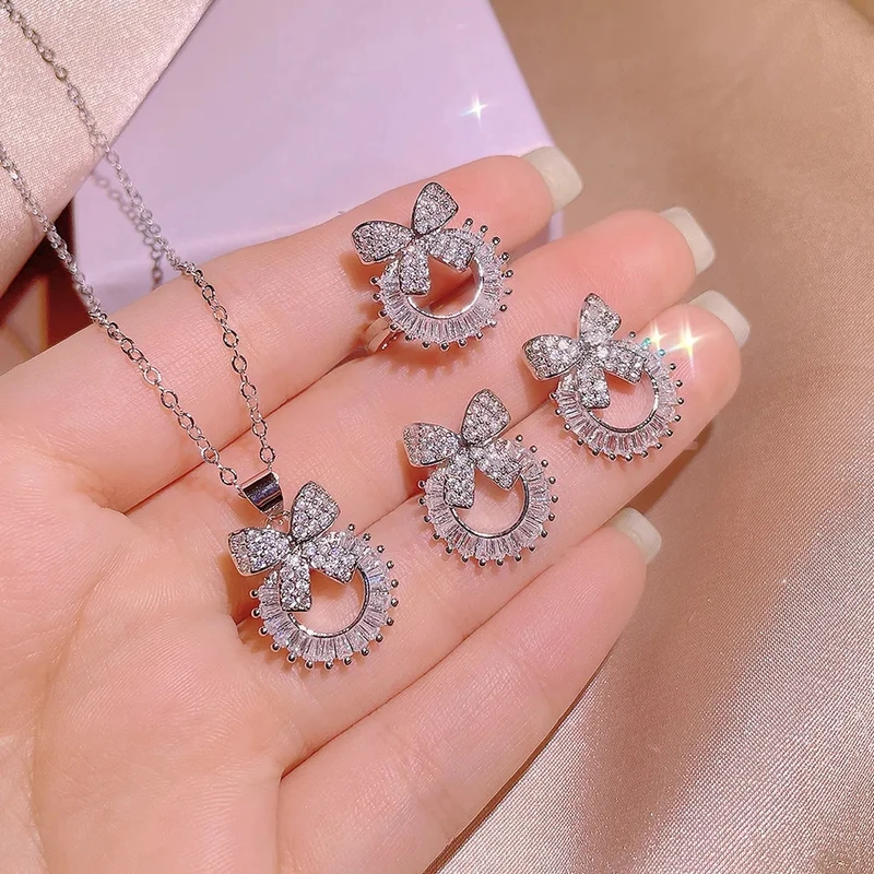 3 pcs necklace earring & adjustable ring