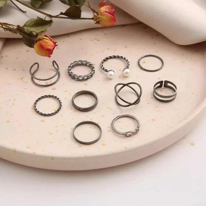 10 pcs midi ring set