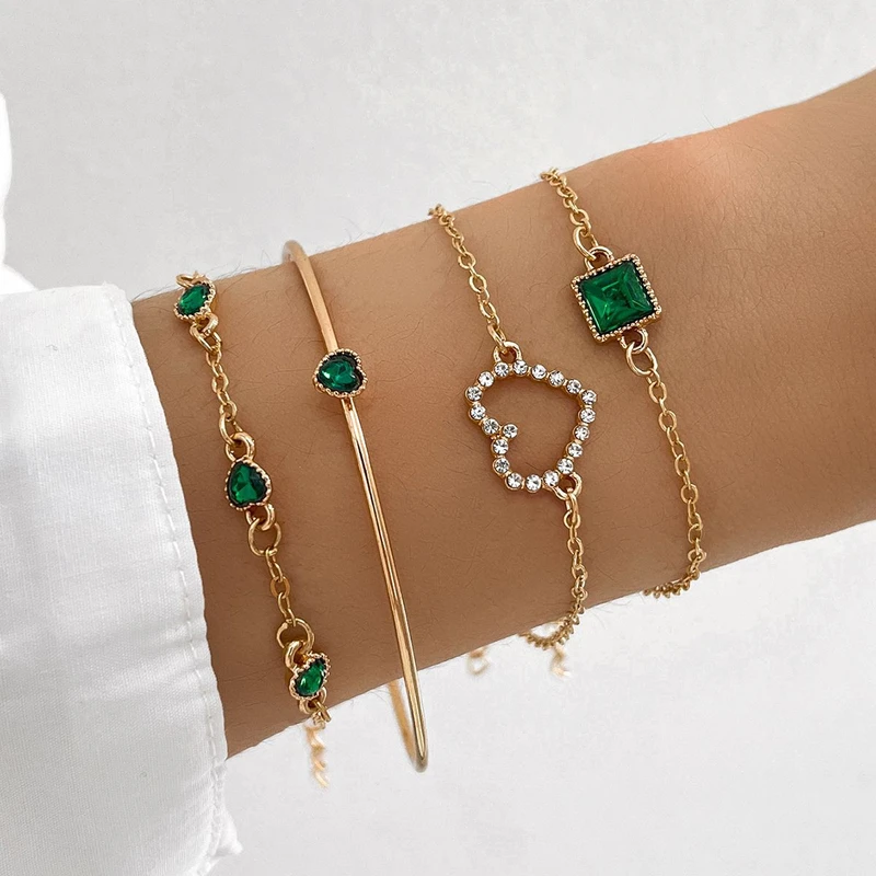 5 pcs butterfly heart bracelet set