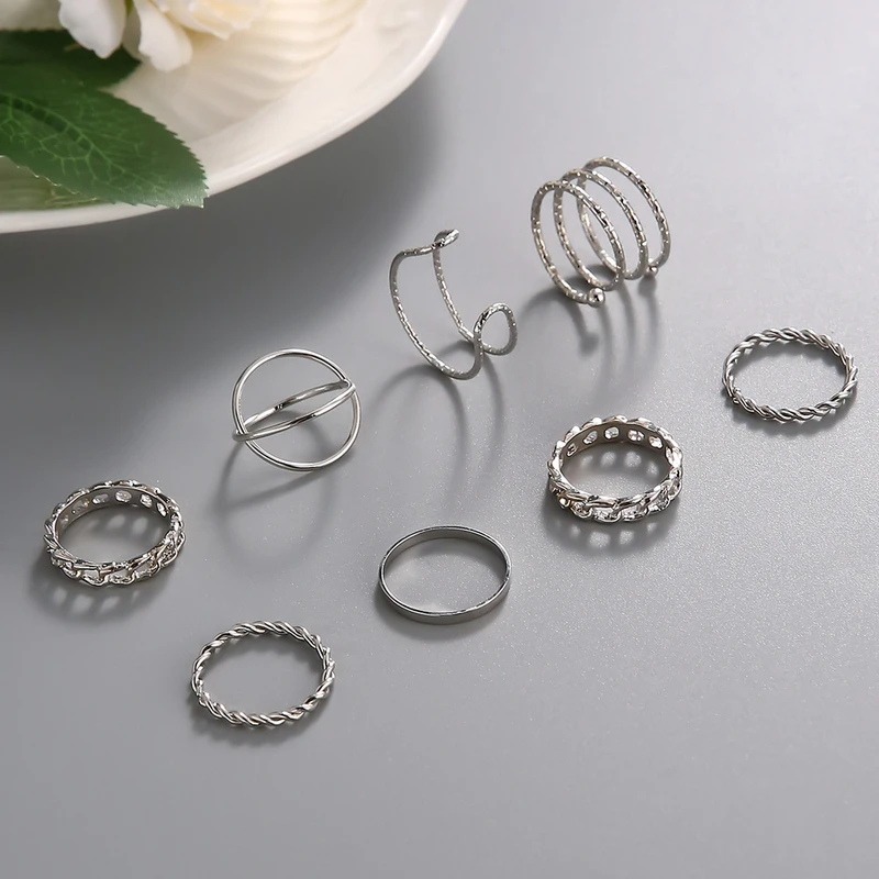 8 pcs ring set