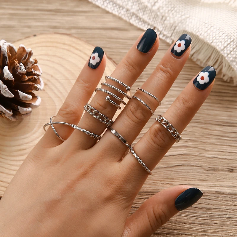 8 pcs ring set