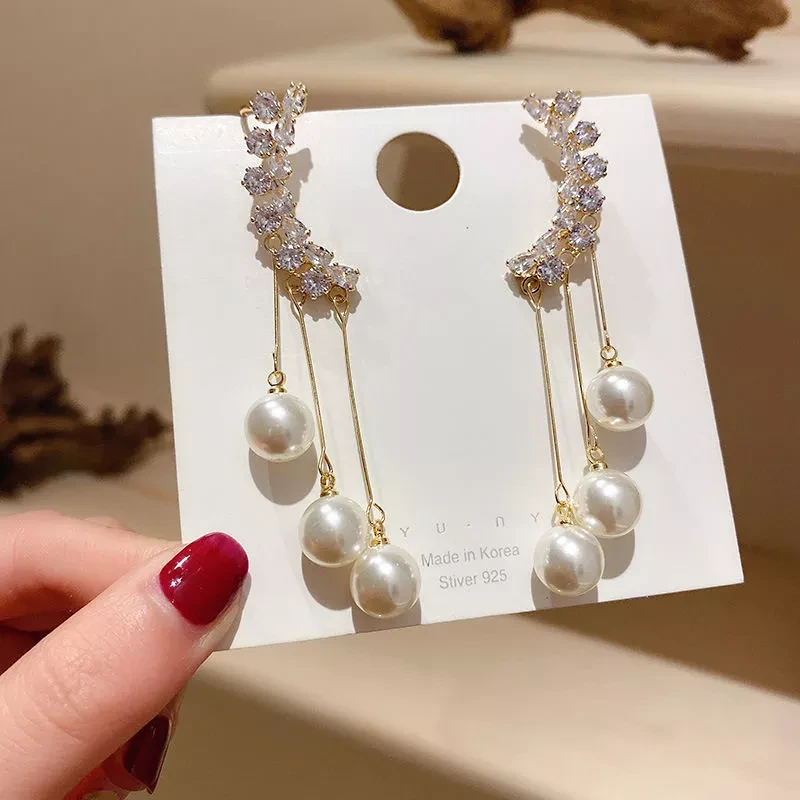 pearl tassel earring