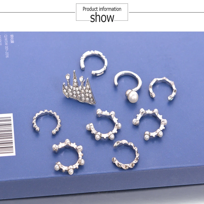 9 pcs no piercing cuff earring