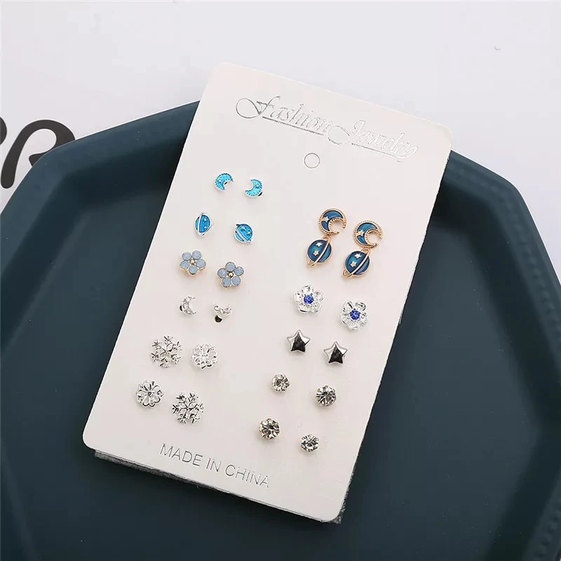 12 pairs cute earring set