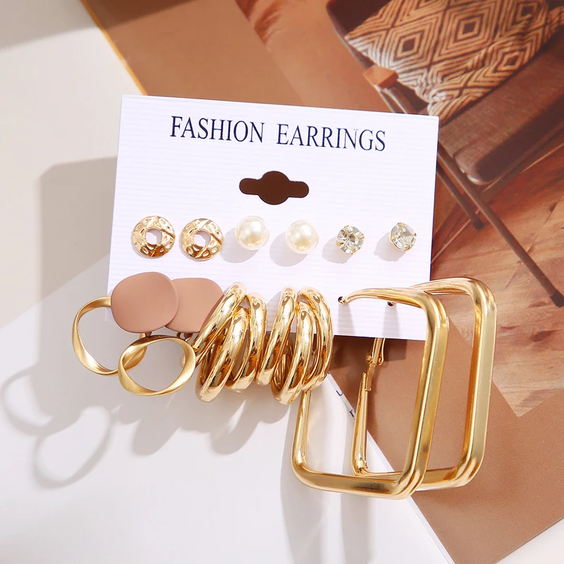 6 pairs earrings set