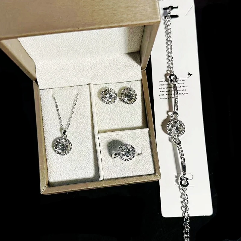 necklace earring bracelet & adjustable ring (no box)