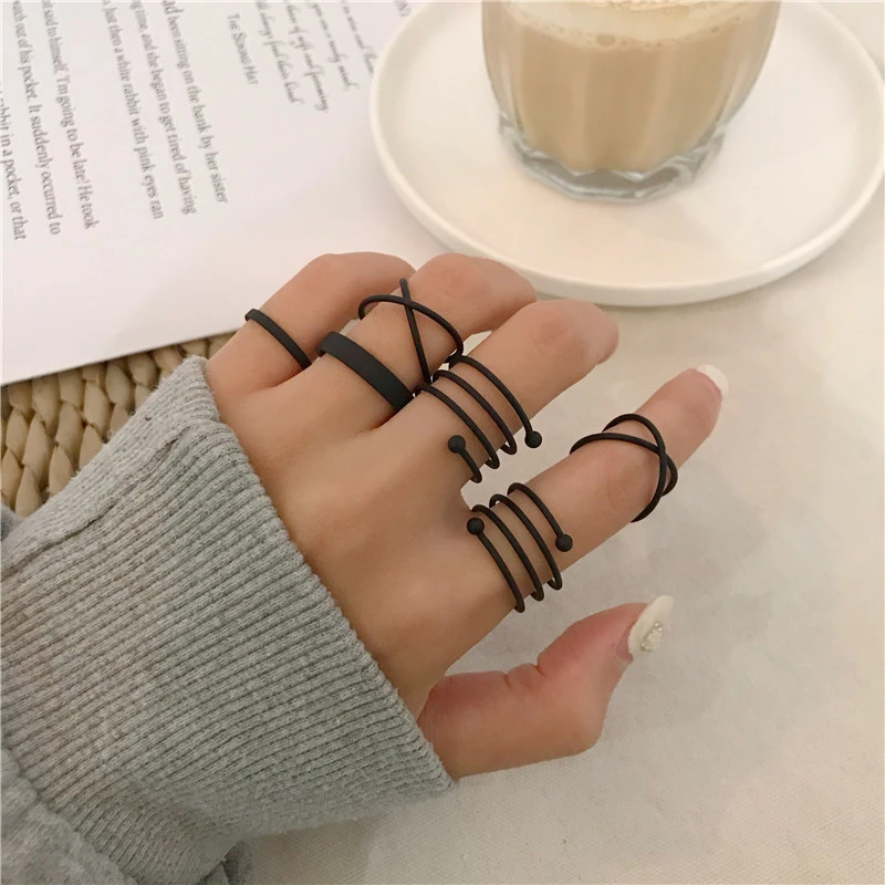 6 pcs midi ring set