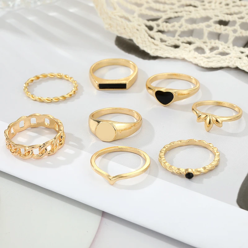 8 pcs ring set