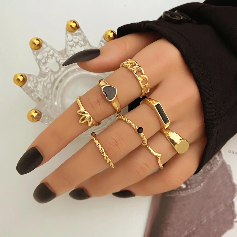 8 pcs ring set