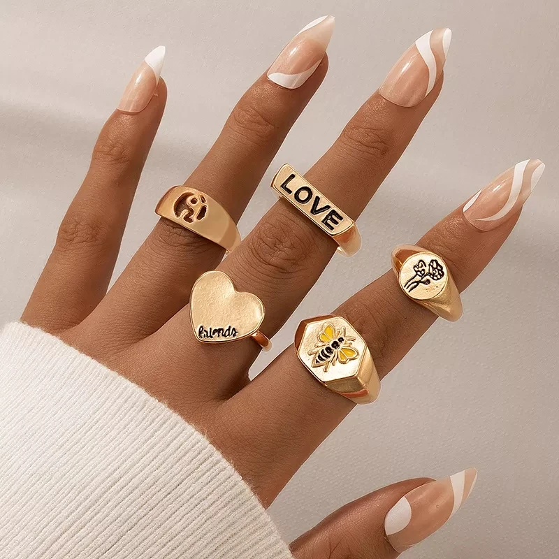 5 pcs ring set