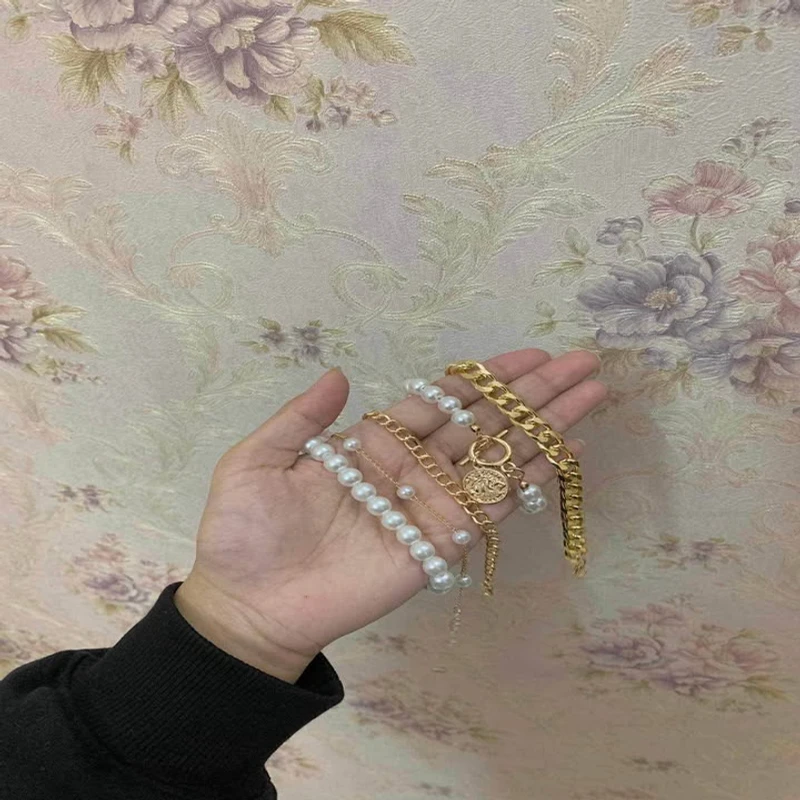 5 pcs pearl bracelet set