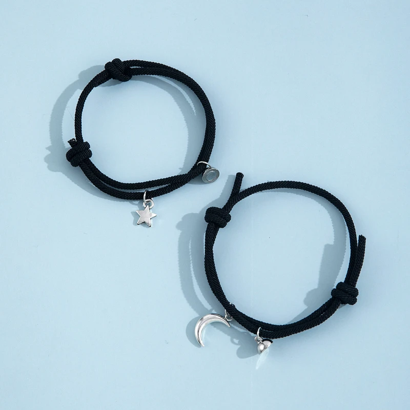 2 pcs moon star magnetic bracelet