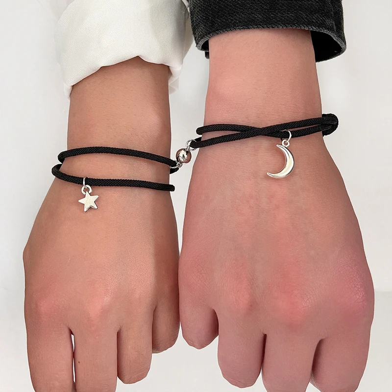 2 pcs moon star magnetic bracelet