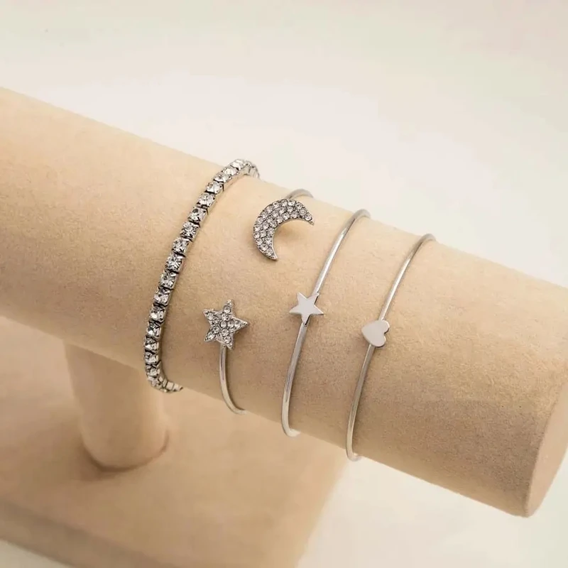 4 pcs moon star bracelet - Image 3