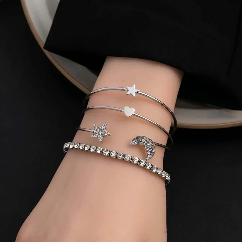 4 pcs moon star bracelet