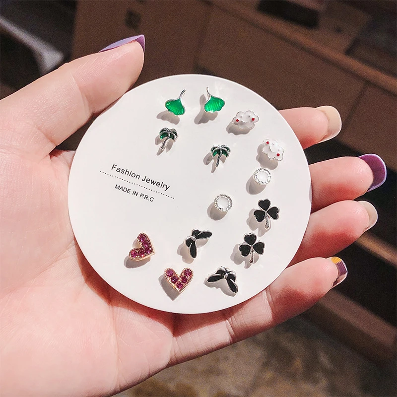 7 pairs butterfly earring