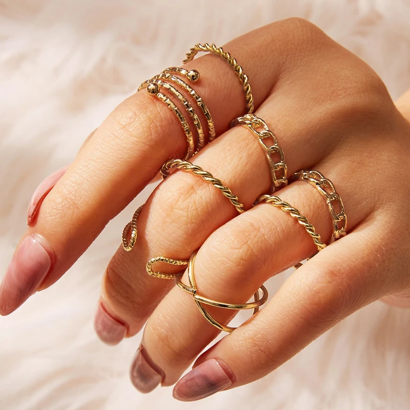 8 pcs midi ring set