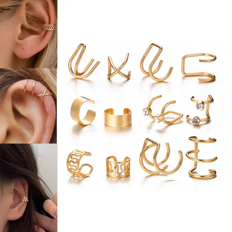 12 pcs no piercing cuff earring