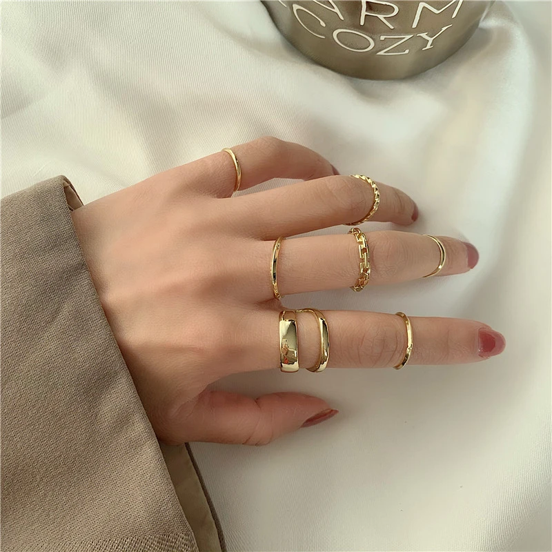 7 pcs midi ring set