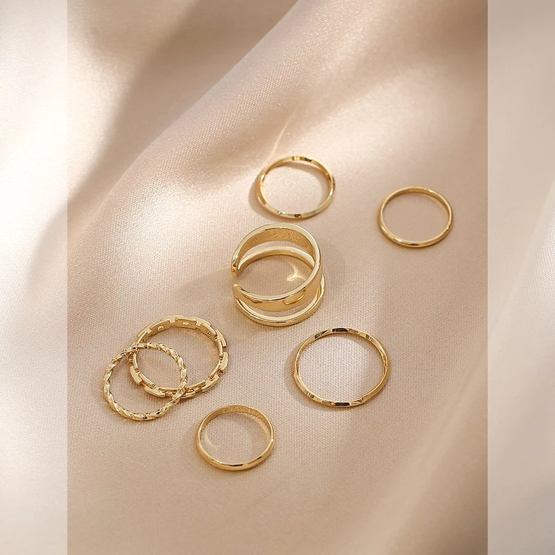 7 pcs midi ring set