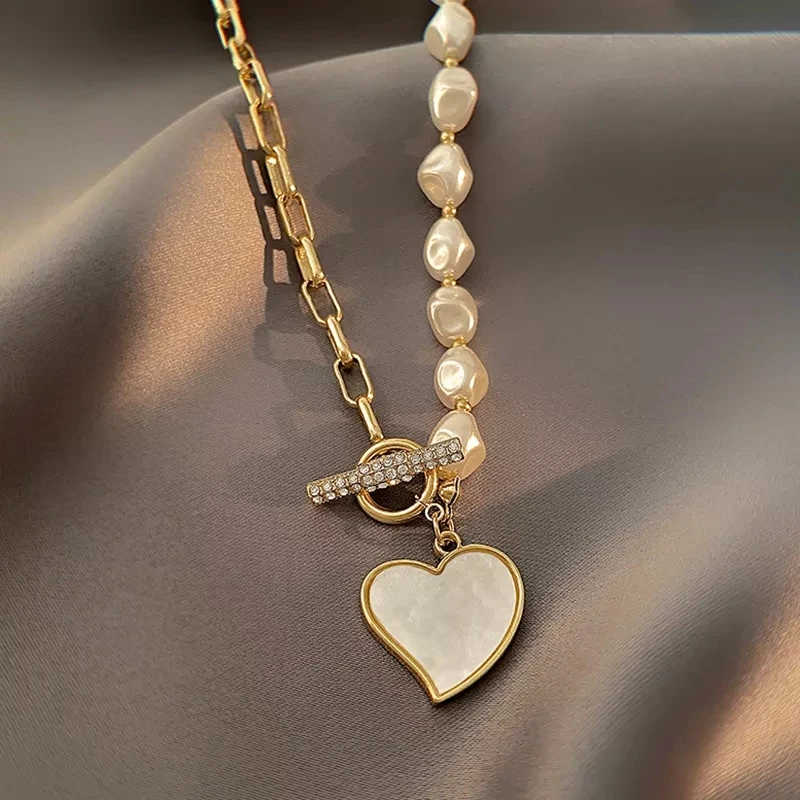 pearl heart necklace