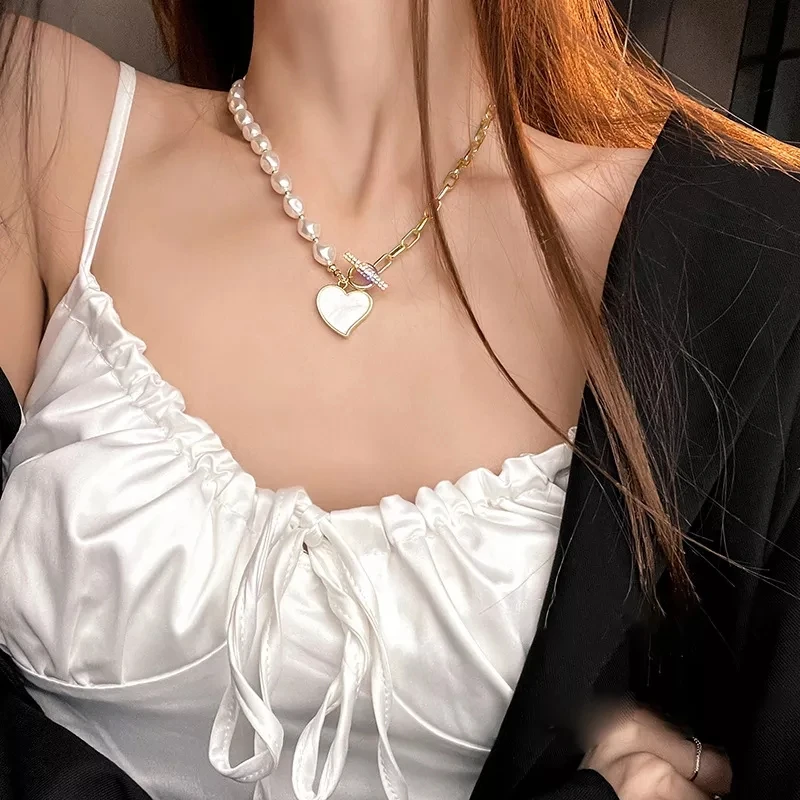 pearl heart necklace