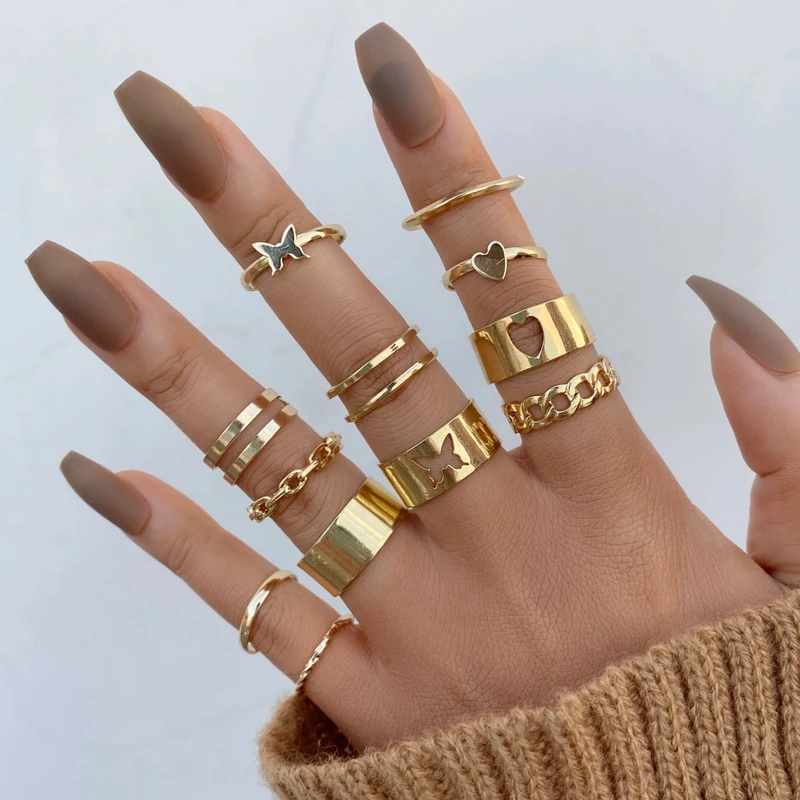 12 pcs adjustable ring set