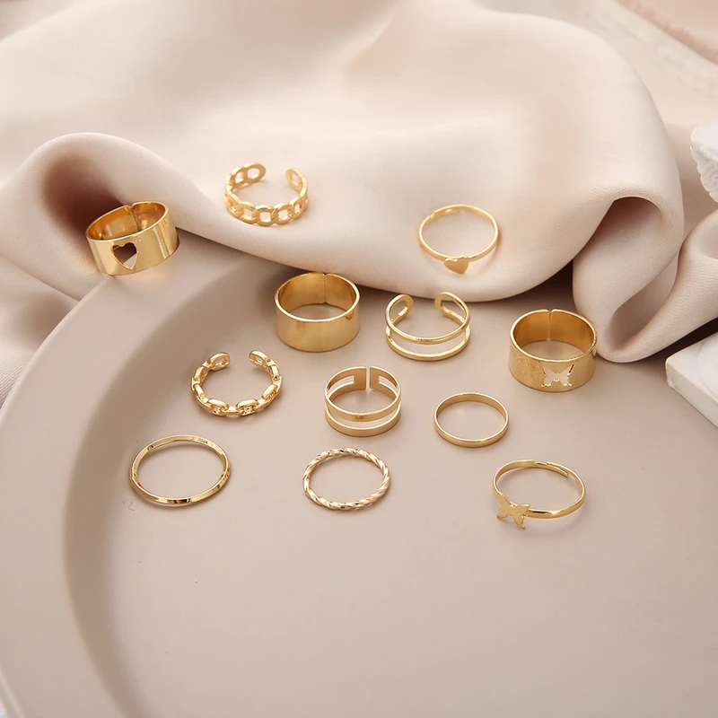 12 pcs adjustable ring set